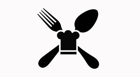 Vector Isolated Illustration of a Chef Hat, a Fork and a Spoon. Stock Illustration