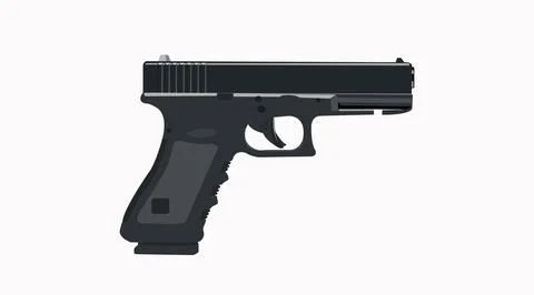 Vector Isolated Illustration of a Gun. Stock Illustration