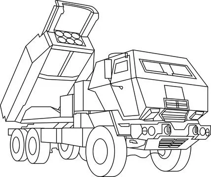 Vector isolated illustration HIMARS silhouette Stock Illustration