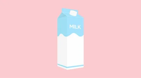 Vector Isolated Illustration of a Milk Box Stock Illustration