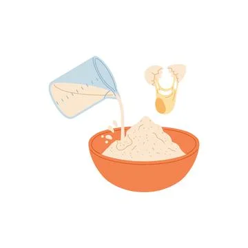 Vector isolated illustration of mixing ingredients for cooking and baking 스톡 일러스트