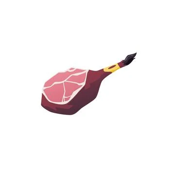 Vector isolated illustration of Prosciutto hamlog is traditional Spanish food Stock Illustration