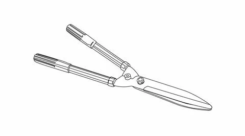 Vector Isolated Illustration of Pruning Shears. Stock Illustration