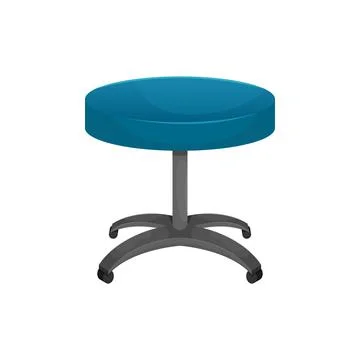 Vector isolated illustration of a round table on wheels. Office chair, dentis Stock Illustration