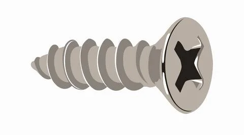 Vector Isolated Illustration of a Screw. Stock Illustration