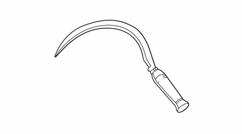 Vector Isolated Illustration of a Scythe. Stock Illustration