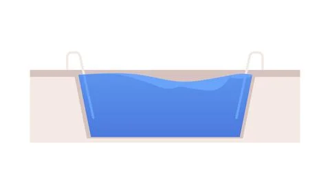 Vector isolated illustration of swimming pool with clear blue water Stock Illustration