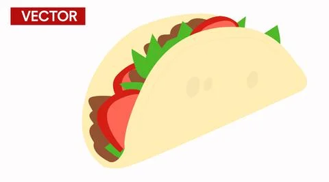 Vector Isolated Illustration of a Taco. Stock Illustration