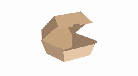 Vector Isolated Illustration of a Take Away Box Stock Illustration