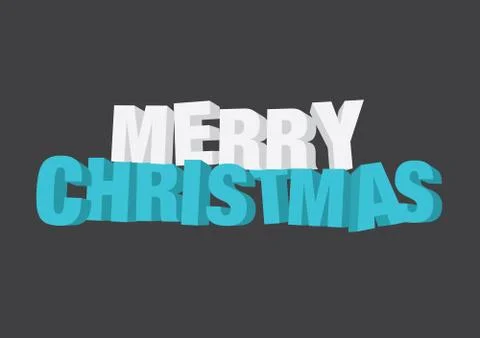 Vector isolated illustration of a typography 3D phase Merry Christmas with st Stock Illustration