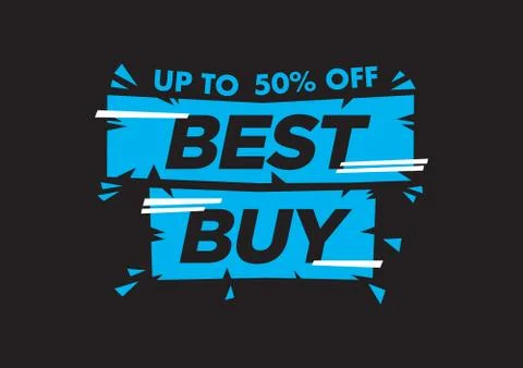 Vector isolated illustration of a typography phase best buy against black bac Stock Illustration