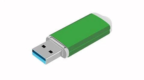 Vector Isolated Illustration of a USB Stock Illustration