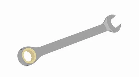 Vector Isolated Illustration of a Wrench. Stock Illustration