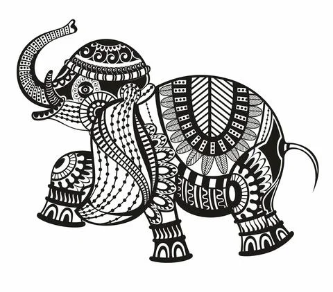 Vector isolated image of elephant. Vector illustration Stock Illustration