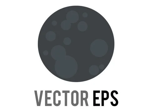 Vector isolated new dark gray full moon icon Stock Illustration
