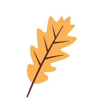 Vector isolated oak leaf. Cute minimalistic close-up object. Autumn leaf. Art Stock Illustration