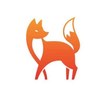 Vector isolated orange fox icon. Creative logo concept Stock Illustration
