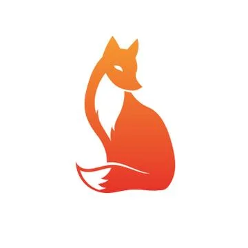 Vector isolated orange fox icon. Creative logo concept Stock Illustration