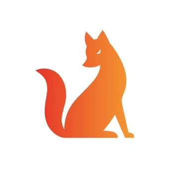 Vector isolated orange fox icon. Creative logo concept Stock Illustration