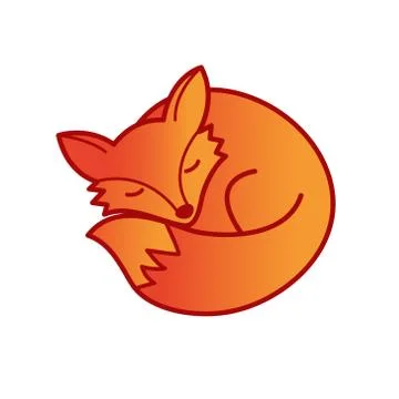 Vector isolated orange fox icon. Creative logo concept Stock Illustration