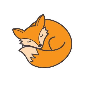 Vector isolated orange fox icon. Creative logo concept Stock Illustration