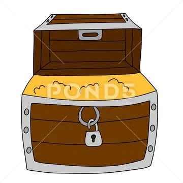 Treasure chest vector isolated illustration. Closed chest with