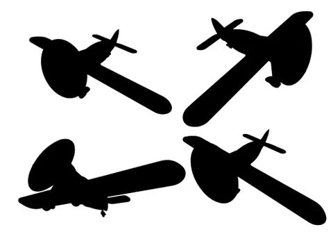 Vector isolated propeller plane set Stock-Illustration