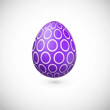 Vector isolated purple Easter egg icon with pattern. 스톡 일러스트