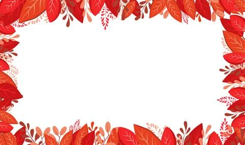 Vector isolated rectangular frame of red dry alder autumn leaves. Border for Stock Illustration
