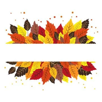 Vector isolated rectangular frame of yellow dry alder autumn leaves. Border f Stock Illustration