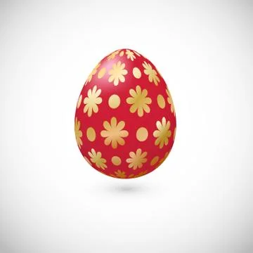 Vector isolated red Easter egg icon with pattern. Stockillustratie