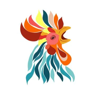 Vector  Isolated rooster head Stock Illustration