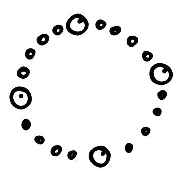 Vector isolated round frame with a pattern of dots and circles with dots inside Stock Illustration