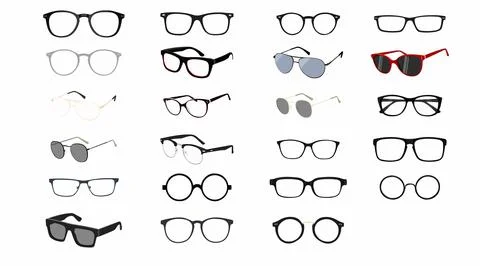 Vector Isolated Set of Different Glasses Frames Stock Illustration