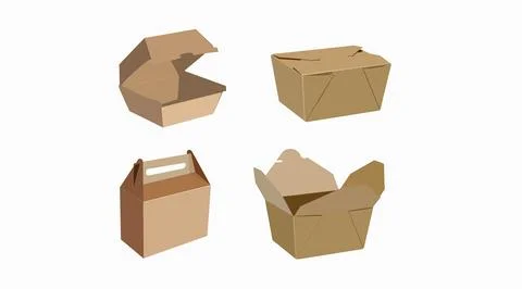 Vector Isolated Set of Different Paper Bags Stock Illustration