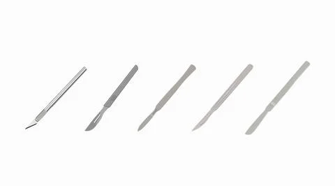 Vector Isolated Set of Scalpels. Illustrazione stock