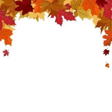 Vector isolated square frame of yellow dry maple autumn leaves. Border for te Stock Illustration