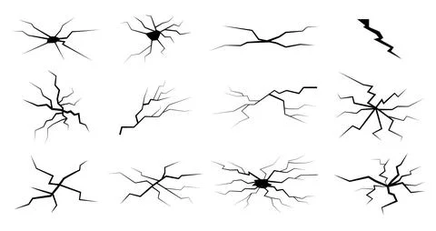 Vector isolated strike element set. Stock Illustration