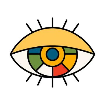 Vector isolated symbol of eye. Esoteric magic psychedelic concept. Stock Illustration