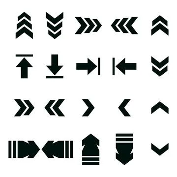 Vector isolated on white background and arrow icon set Stock Illustration