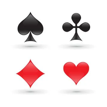 Vector isolated on white card suits. Stock Illustration