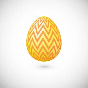 Vector isolated yellow Easter egg icon with zig zag. Illustrazione stock