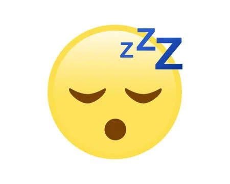 Vector isolated yellow napping face flat icon Stock Illustration
