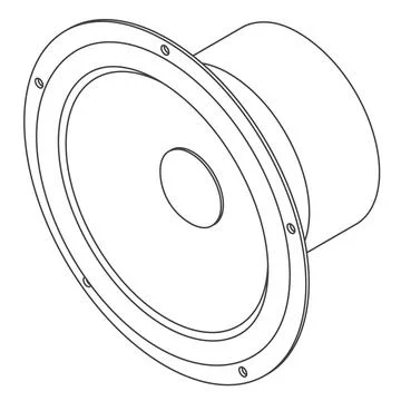 Vector isometic car speaker line art Stock Illustration
