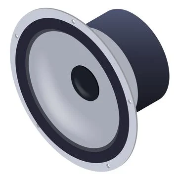 Vector isometic colored car speaker Stock Illustration