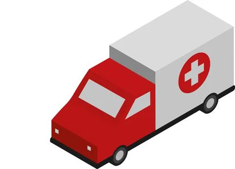 Vector isometric ambulance concept design Stock Illustration