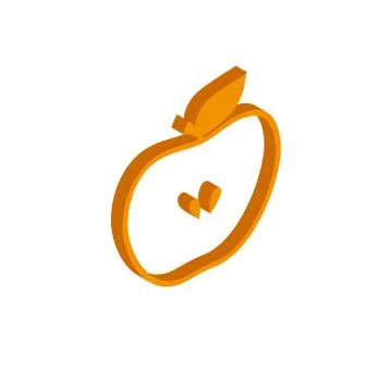Vector isometric apple icon on a white background Stock Illustration