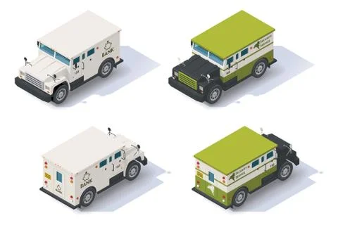 Vector isometric armored truck Stock Illustration