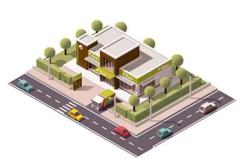 Vector isometric bank icon Stock Illustration