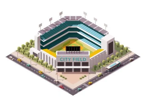 Vector isometric baseball arena Stock Illustration